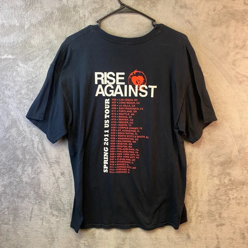 Rise Against Spring 2011 US Tour T-Shirt Large Black Gildan